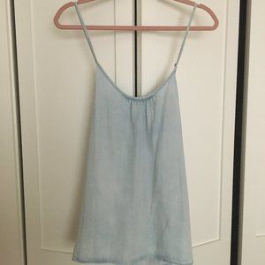 Gap Light Denim tank w/ crisscross straps